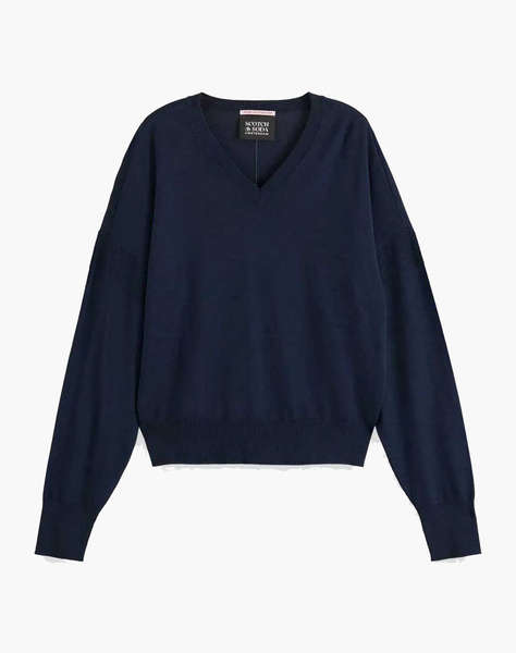 SCOTCH&SODA CORE V-NECK RELAXED PULLOVER