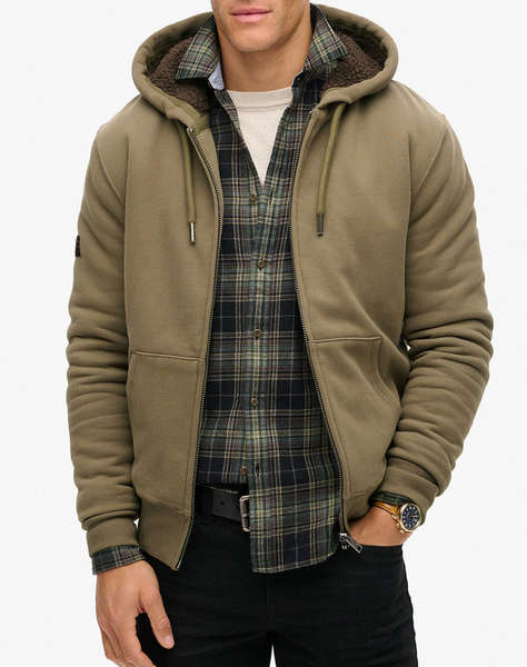 SUPERDRY D2 OVIN BORG LINED ZIPHOOD HANORAC DE BARBATI