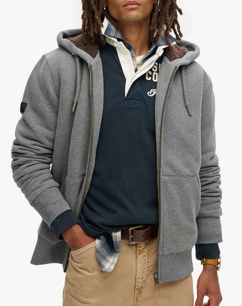 SUPERDRY D2 OVIN BORG LINED ZIPHOOD HANORAC DE BARBATI