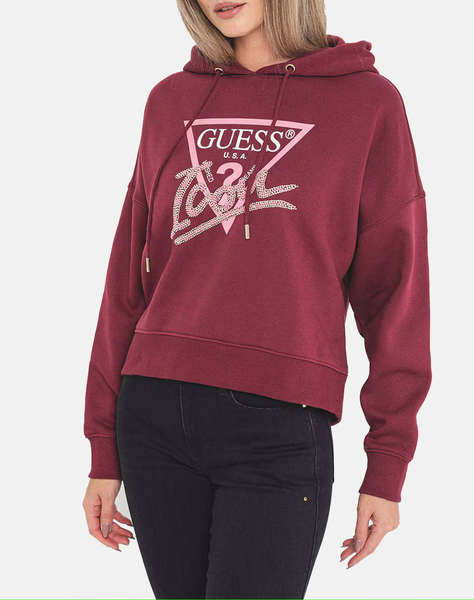 GUESS HOODED ICON SWEATSHIRT HANORAC DE DAMA