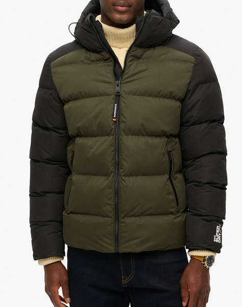 SUPERDRY D3 SDCD HOOD COLOUR BLOCK SPORT PUFFER GEACA DE BARBATI