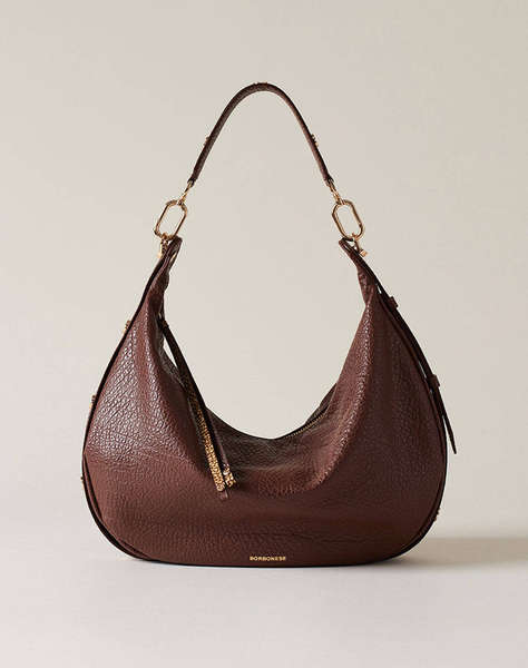 BORBONESE BORBONESE HOBO BAG LEATHER,PL ITAL.ORIGIN (Dimensiuni: 36 x 22 x 9 cm.)