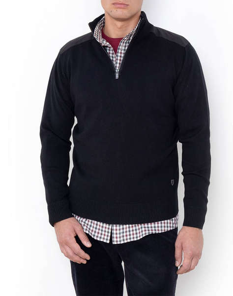 THE BOSTONIANS TRICOTAT DIN BUMBAC HALF-ZIP REGULAR FIT