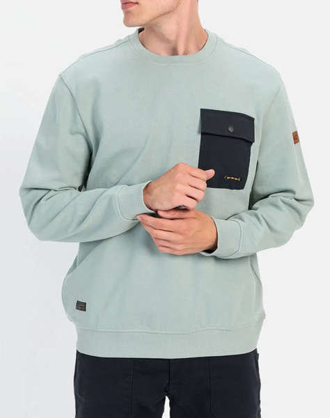 CAMEL Hanorac Crewneck contrast pocket