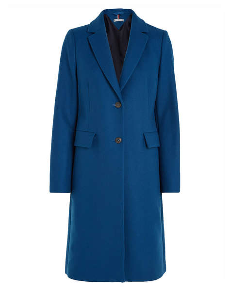 TOMMY HILFIGER WOOL BLEND CLASSIC COAT