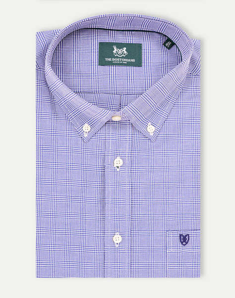 THE BOSTONIANS CAMASA MAVERICK TWILL REGULAR FIT MedCheck TWILL Button-down Regular FIT