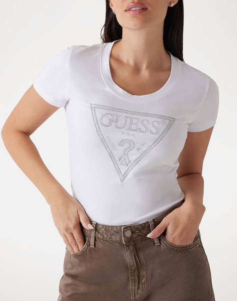 GUESS SS CN SHINY TRIANGLE TEE BLUZA DE DAMA