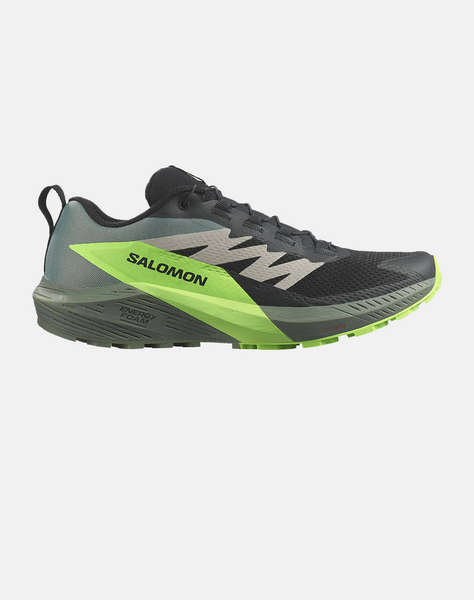 SALOMON TRAIL RUNNING - SENSE SENSE RIDE 5 BLACK / LAUREL WREATH / GREEN GECKO INCALTAMINTE DE BARBATI