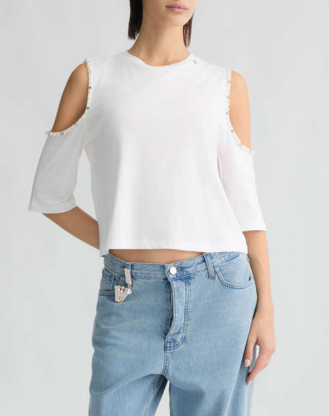 LIUJO WHITE_WA5J19__ECS T-SHIRT MODA M/L BLUZA DE DAMA