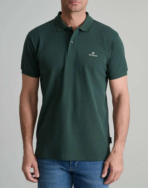 NAVY&GREEN BLUZA POLO MONOCROMA, CUSTOM FIT