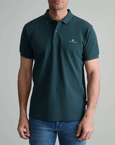 NAVY&GREEN BLUZA POLO MONOCROMA, CUSTOM FIT