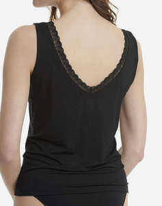 WALK DE DAMA V-NECK TOP CU BRETELE GROASE DANTELA/BAMBOO