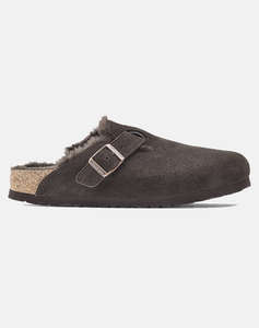 BIRKENSTOCJ LEATHER BOSTON SHEARLING LEVE MOCCA LAF 35 - 46 NARROW SEASONAL CLASSIC ADULTS LEA INCALTAMINTE UNISEX