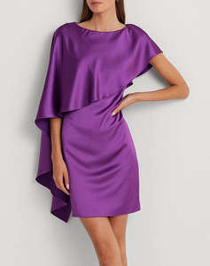 LAUREN RALPH LAUREN LIQUID SATIN-COCKTAIL DRESS