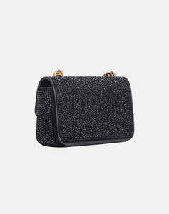 PINKO LOVE ONE MINI CL CAMOSCIO + FULL STRASS (Dimensiuni: 20.5 x 13 x 5.5 cm.)