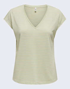 ONLY ONLCANNES S/S V-NECK GLITTER TOP JRS