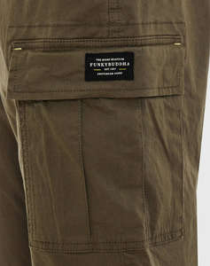 FUNKY BUDDHA Comfort garment dyed cargo pantaloni