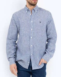 THE BOSTONIANS CAMASA ACORN IN REGULAR FIT Stripe LINEN Button-down Regular Fit