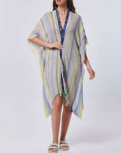 AMOR STRIPPED PONCHO