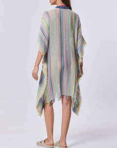 AMOR STRIPPED PONCHO