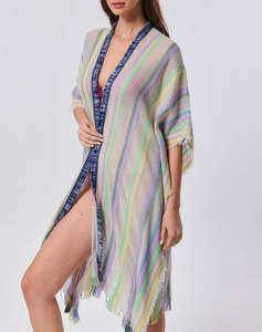 AMOR STRIPPED PONCHO