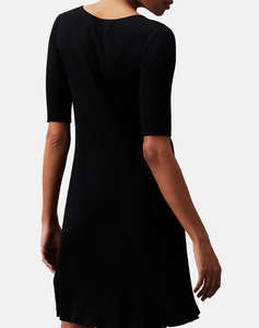 CALVIN KLEIN WOVEN LABEL SS SWEATER DRESS