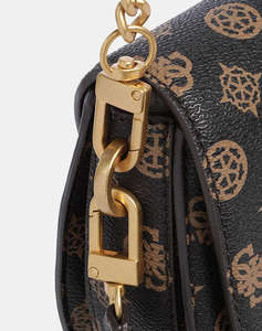 GUESS KUBA TRI CMPT FLAP SHLDR BAG GEANTA DE DAMA