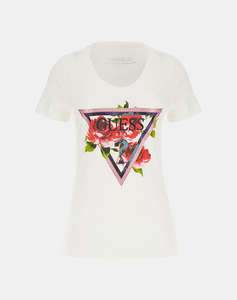 GUESS SS CN ROSES TRIANGLE TEE BLUZA DE DAMA