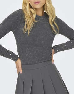 ONLY ONLVALERIE L/S STUDS TOP CC JRS