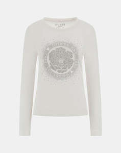 GUESS LS CN PEONY STAMP TEE BLUZA DE DAMA