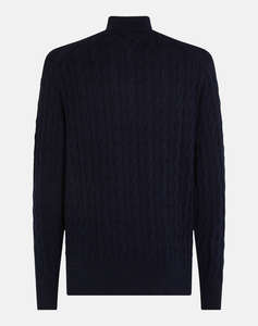 TOMMY HILFIGER CLASSIC COTTON CABLE ZIP MOCK