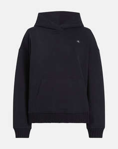 CALVIN KLEIN WOVEN LABEL PEACHED HOODIE