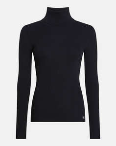 CALVIN KLEIN WOVEN LABEL ROLL NECK SWEATER