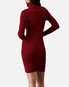 CALVIN KLEIN WOVEN LABEL TIGHT SWEATER DRESS