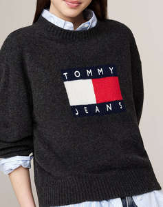 TOMMY JEANS TJW MELANGE FLAG SWEATER EXT