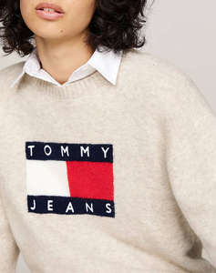 TOMMY JEANS TJW MELANGE FLAG SWEATER EXT