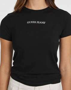 GUESS JEANS GJ SS CN SLIM LOGO P - MID ORGANIC STRETCH JERSEY 180 BLUZA W