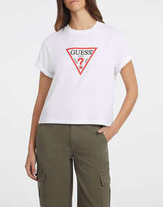 GUESS JEANS GJ SS CN BOXY ICONIC - ORGANIC COTTON 160GSM BLUZA W