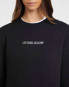 GUESS JEANS GJ CN REG LOGO EMB S - ORGANIC CO/PL SOFT FLEECE 350 HANORAC W