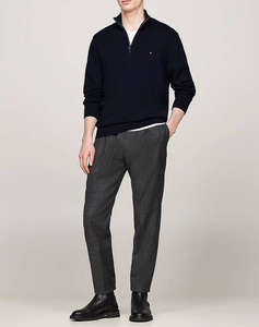 TOMMY HILFIGER PIMA ORG CTN CASHMERE ZIP MOCK