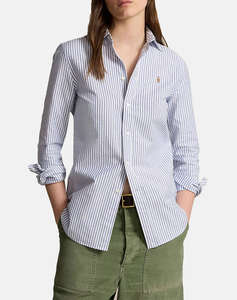 RALPH LAUREN LS BRKN ST-LONG SLEEVE-BUTTON FRONT SHIRT