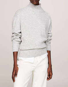 TOMMY HILFIGER WOOL BLEND MOCK-NK SWEATER