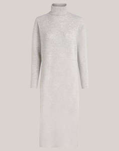 TOMMY HILFIGER WOOL CASH ROLL-NK LONG DRESS