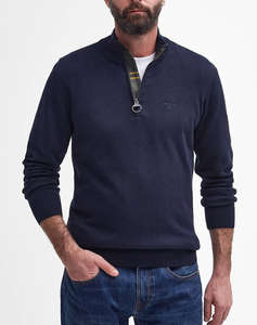 BARBOUR PIMA COTTON HALF ZIP KNITTED JUMPER TRICOTAT