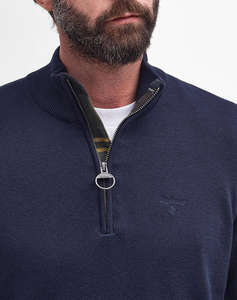 BARBOUR PIMA COTTON HALF ZIP KNITTED JUMPER TRICOTAT