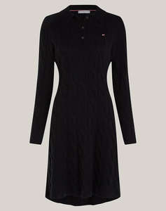 TOMMY HILFIGER SOFT WOOL CABLE POLO SWT DRESS