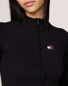 TOMMY JEANS TJW ZIP-THRU CABLE CARDIGAN