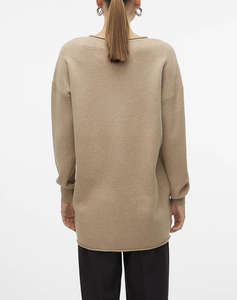 VERO MODA VMGOLD ROLL LS LONG V-NECK PULLOVER GA