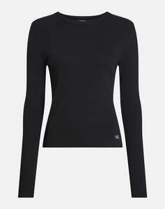 CALVIN KLEIN WOVEN LABEL RIB LONG SLEEVE