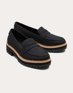 TOMS BLK/BLK LEATHER WM CARA DRCAS